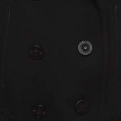 Pre Owned Tom Ford Black Wool Blend Double Breasted Trench Coat XL
