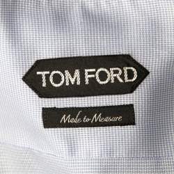 Pre Owned Tom Ford Blue Cotton Button Front Shirt L