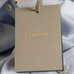 Pre Owned Tom Ford Blue Cotton Button Front Shirt L