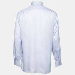 Pre Owned Tom Ford Blue Cotton Button Front Shirt L