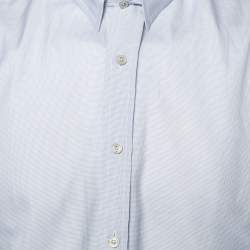 Pre Owned Tom Ford Blue Cotton Button Front Shirt L