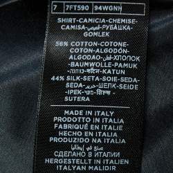 Pre Owned Tom Ford Black Cotton & Silk Stand Collar Shirt M
