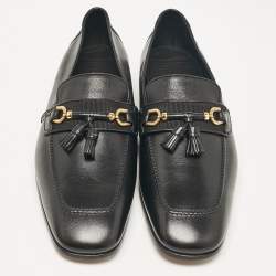 Tom Ford Black Leather Fringe Slip On Loafers Size 44