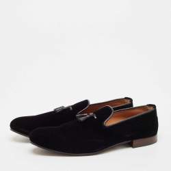 Tom Ford Black Leather Velvet Loafers Size 44