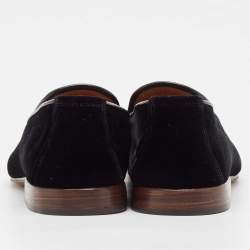 Tom Ford Black Leather Velvet Loafers Size 44
