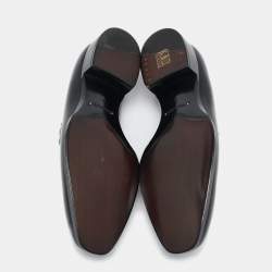 Pre Owned Tom Ford Black Leather Twisted Band Penny Loafers Size 42