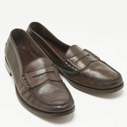 Pre Owned Tom Ford Brown Leather Loafers Size 43.5