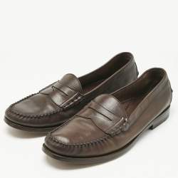 Pre Owned Tom Ford Brown Leather Loafers Size 43.5