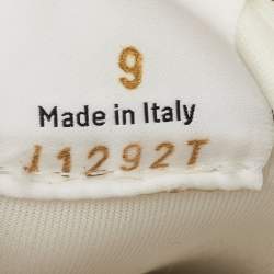 Pre Owned حذاء رياضي توم فورد جيمس كتان وجلد بني/برتقالي منخفض من أعلى مقاس 42