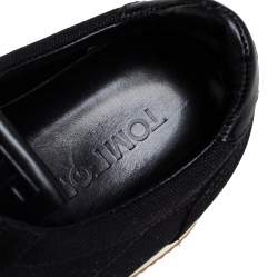 Tom Ford Navy Blue/Black Canvas And Suede Low Top Sneakers Size 41