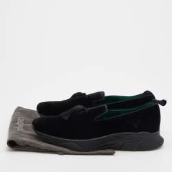 Pre Owned Tom Ford Black Velvet Tassel Detail Turner Sneakers Size 42