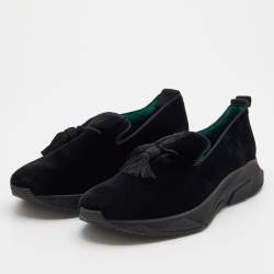 Pre Owned Tom Ford Black Velvet Tassel Detail Turner Sneakers Size 42