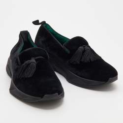 Pre Owned Tom Ford Black Velvet Tassel Detail Turner Sneakers Size 42