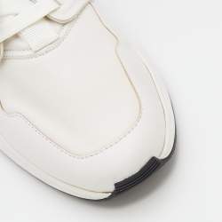 Tom Ford White Leather and Neoprene Jago Sneakers Size 44