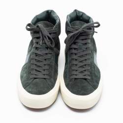 Tom Ford Green Suede and Leather Cambridge High-Top Sneakers Size 44