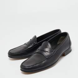 Pre Owned Tom Ford Black Leather Slip On Loafers Size 42