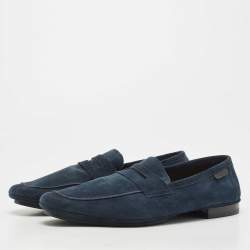Tom Ford Dark Blue Suede Berwick Loafers Size 43
