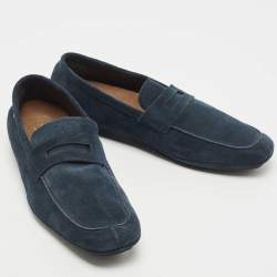 Tom Ford Dark Blue Suede Berwick Loafers Size 43