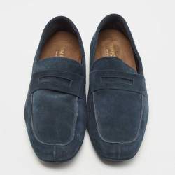 Tom Ford Dark Blue Suede Berwick Loafers Size 43