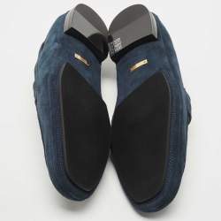 Tom Ford Dark Blue Suede Berwick Loafers Size 43