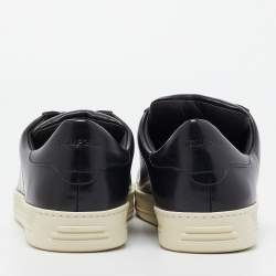 Tom Ford Navy Blue Leather Russell Low Top Sneakers Size 43.5 