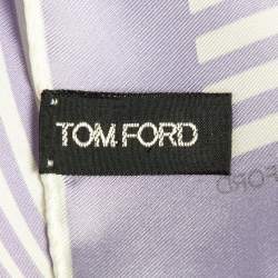 Tom Ford Light Purple Stripe Silk Pocket Square