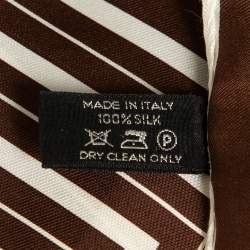 Tom Ford Brown Printed Silk Pocket Square 
