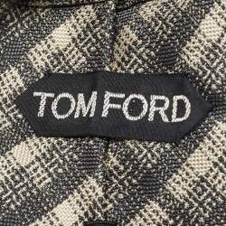 Tom Ford Black/White Checked Silk Traditional Tie