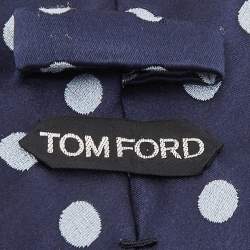 Tom Ford Blue Polka Dots Jacquard Silk Traditional Tie