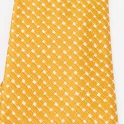 Pre Owned Tom Ford Yellow Silk Jacquard Traditional Tie