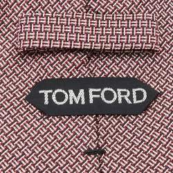 Tom Ford Red Patterned Silk Traditional Tie