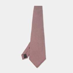 Tom Ford Red Patterned Silk Traditional Tie