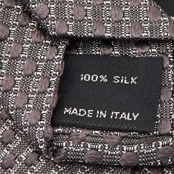 Pre Owned Tom Ford Grey Jacquard Silk Traditional Tie