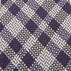Pre Owned Tom Ford Blue Check Silk Traditional Tie