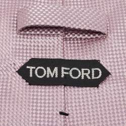 Tom Ford Pink Bucket Weave Silk Traditional Tie