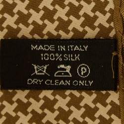 Tom Ford Green Check Pattern Silk Pocket Square 