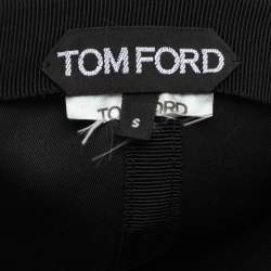 Tom Ford Black Fabric Logo Embroidered Cap 