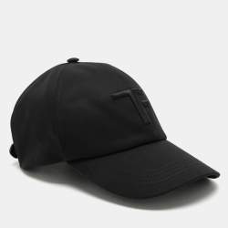 Tom Ford Black Fabric Logo Embroidered Cap 