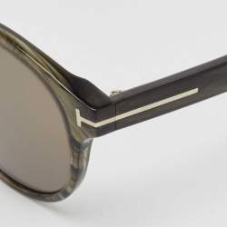 Tom Ford Green striped/Green TF400 Lucho Round Sunglasses