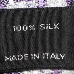 Tom Ford Purple/White Diamond Woven Pattern Silk Traditional Tie
