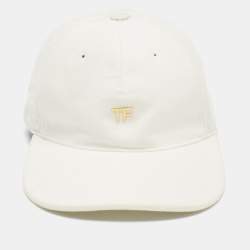 Pre Owned Tom Ford  White Logo Canvas Baseball Cap Onesize