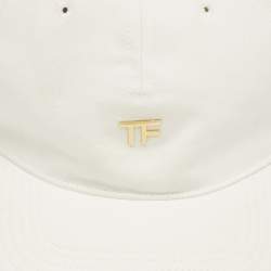 Pre Owned Tom Ford  White Logo Canvas Baseball Cap Onesize
