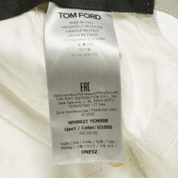 Pre Owned Tom Ford  White Logo Canvas Baseball Cap Onesize