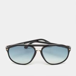 Pre Owned Tom Ford Black Gradient Jacob TF447 Aviator Sunglasses