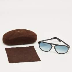 Pre Owned Tom Ford Black Gradient Jacob TF447 Aviator Sunglasses