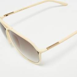 Pre Owned Tom Ford Off White/Brown Gradient TF206 Maximillion Sunglasses