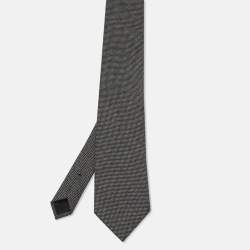 Pre Owned Tom Ford Grey Jacquard Wool Traditional Tie