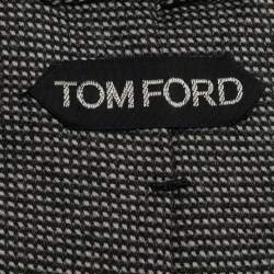 Pre Owned Tom Ford Grey Jacquard Wool Traditional Tie