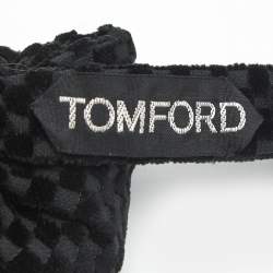 Pre Owned Tom Ford Black Checkered Velvet Bow Tie 