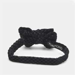 Pre Owned Tom Ford Black Checkered Velvet Bow Tie 